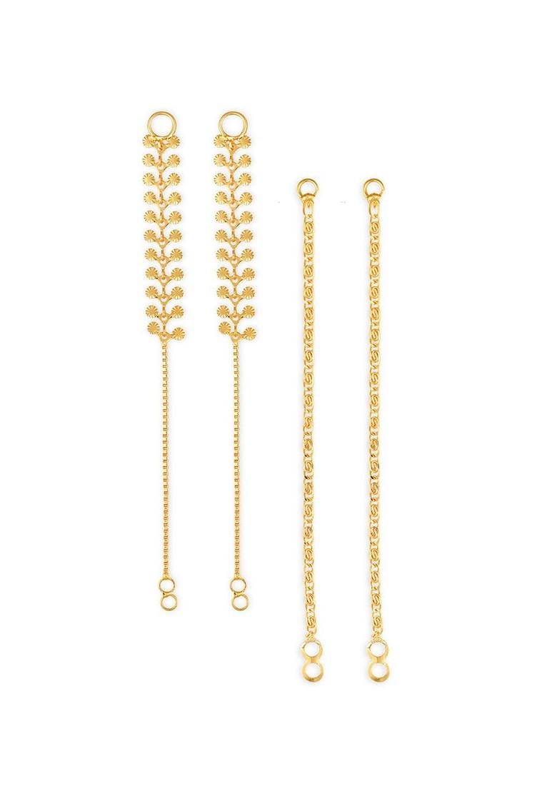 Set Of 2 Gold Plated Classic Ear Cuff Chains