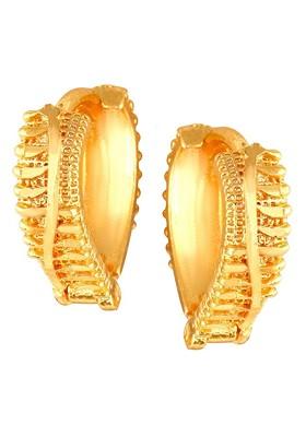 Set Of 2 Gold Plated Contemporary Hoop Earrings