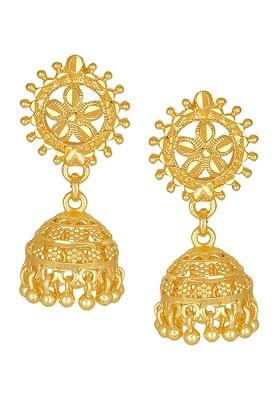 Gold Plated Contemporary Jhumkas Earrings
