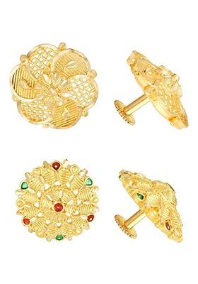 Pack Of 2 Gold Plated Studs Earrings