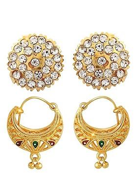 Pack Of 2 Gold Plated Studs Earrings