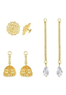 Gold Plated Contemporary Removable Stud Chain Jhumkas