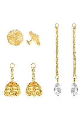 Gold Plated Contemporary Removable Stud Chain Jhumkas