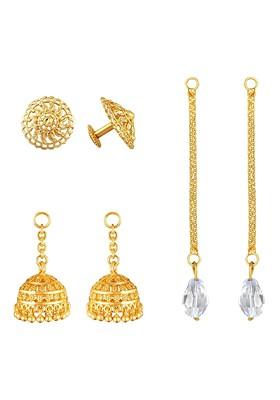 Gold Plated Contemporary Removable Stud Chain Jhumkas