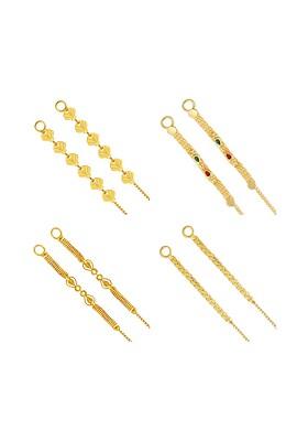 Set Of 4 Gold Plated Ear Cuff Ear Chain