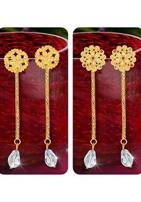 Set Of 2 Gold Plated Drop Earrings