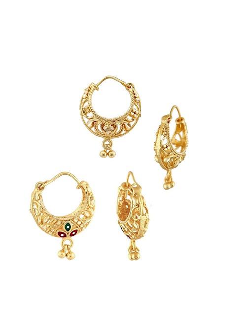 Set Of 2 Gold Plated Chandbalis
