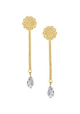 Gold Plated Floral Removable Stud Drop Earrings
