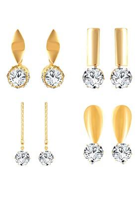 Gold Toned Floral Drop Earrings