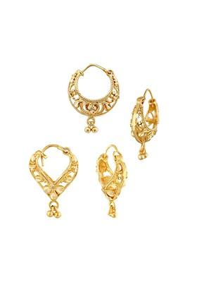 Set Of 2 Gold Plated Classic Drop Earrings