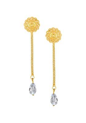 Gold Plated Removable Stud And Chain Drop Earrings