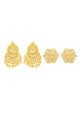 Pack Of 2 Gold Plated Studs Earrings