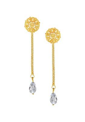 Gold Plated Removable Stud And Chain Drop Earrings