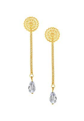 Gold Plated Removable Stud And Chain Drop Earrings