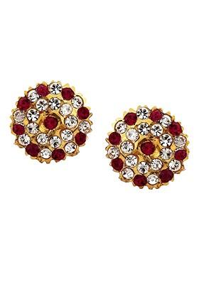 Gold Toned Floral Studs Earrings