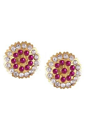 Gold Toned Floral Studs Earrings