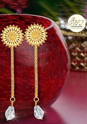 Gold Plated Floral Drop Earrings