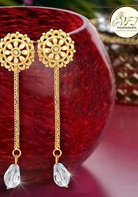 Gold Plated Floral Drop Earrings