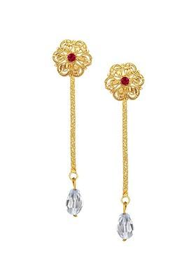 Gold Plated Floral Drop Earrings