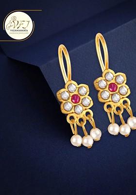Gold Plated Floral Drop Earrings