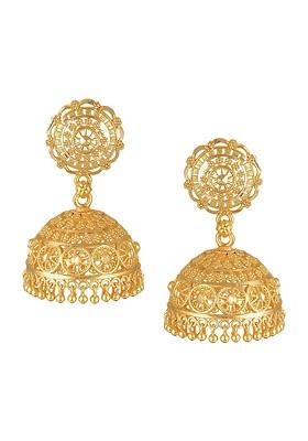 Contemporary Gold Plated Jhumkas Earrings