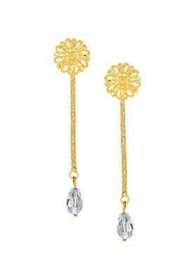 Gold Toned Floral Studs Earrings