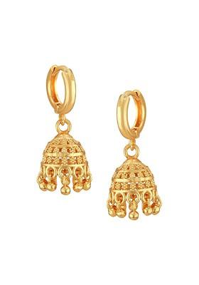 Gold Plated Brass Contemporary Shaped Jhumkas Earrings