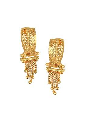 Gold Plated Contemporary Shaped Drop Earrings