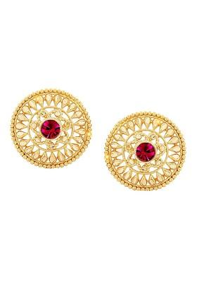 Set Of 3 Gold Plated Circular Shaped Stud Earrings