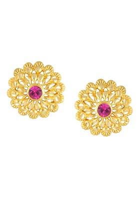 Set Of 2 Gold Plated Floral Studs Earrings