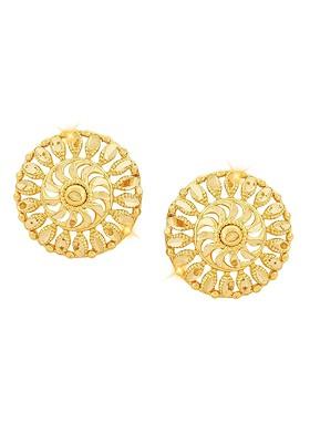 Set Of 4 Gold Plated Floral Shaped Stud Earrings