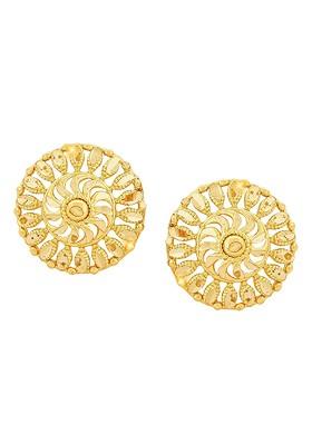 Set Of 4 Circular Gold Plated Studs Earrings