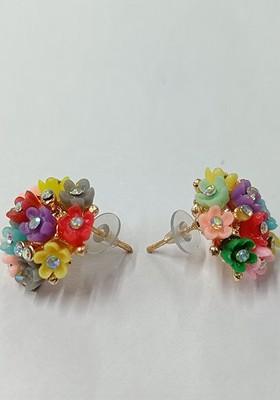 Gold Plated Floral Studs Earrings