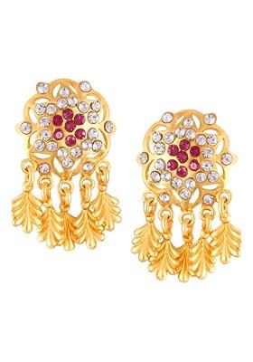 Gold Plated Floral Drop Earrings