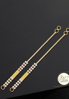 Set Of 2 Gold Plated Contemporary Ear Chains