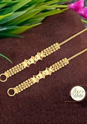 Set Of 2 Gold Plated Contemporary Ear Chains