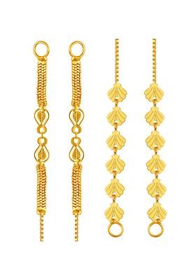 Set Of 2 Gold Plated Floral Ear Cuff Earrings