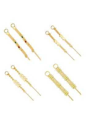 Set Of 4 Gold Plated Geometric Drop Earrings