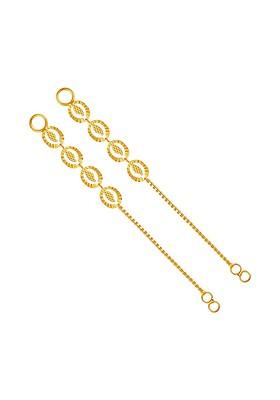 Gold Plated Floral Ear Cuff Earrings