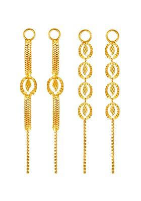 Set Of 2 Gold Plated Floral Ear Cuff Earrings