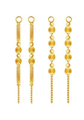 Set Of 2 Gold Plated Floral Ear Cuff Earrings