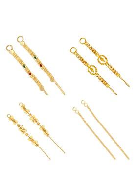 Set Of 4 Gold Plated Ear Cuff Ear Chain