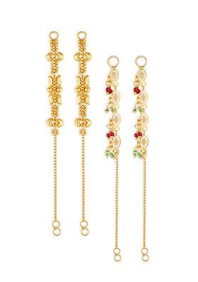 Set Of 2 Gold Toned Classic Drop Earrings