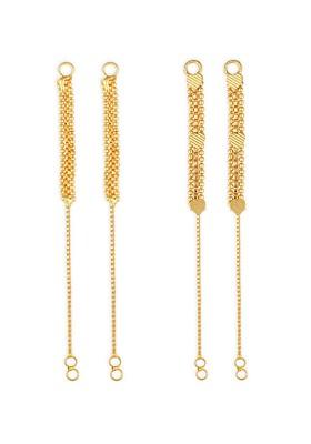 Set Of 2 Gold Toned Classic Drop Earrings