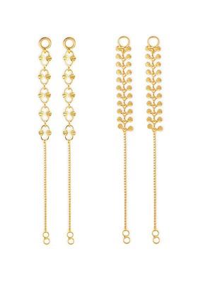 Set Of 2 Gold Toned Classic Drop Earrings