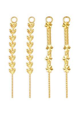 Set Of 2 Gold Toned Classic Drop Earrings