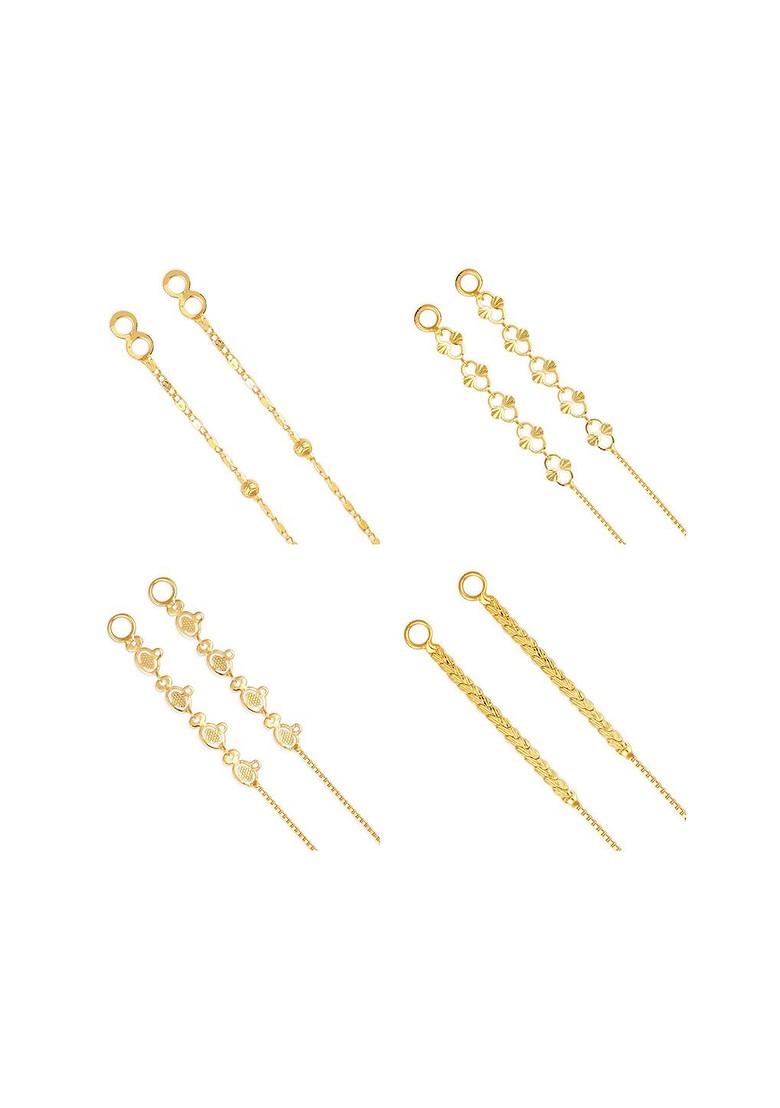 Set Of 4 Gold Plated Classic Ear Cuffs