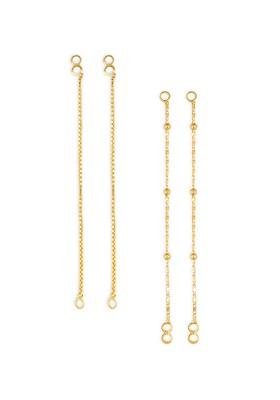 Set Of 2 Gold Plated Classic Ear Cuff Earrings