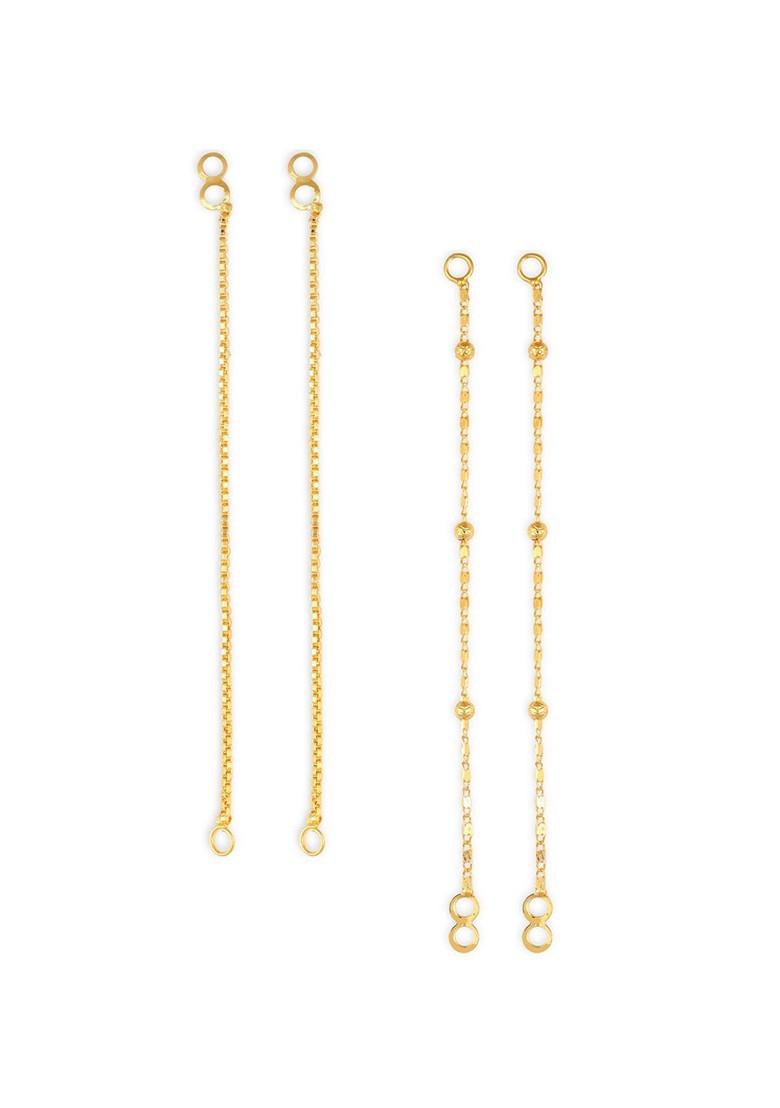 Set Of 2 Gold Plated Classic Ear Cuff Earrings