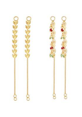 Set Of 2 Gold Plated Classic Ear Cuff Earrings